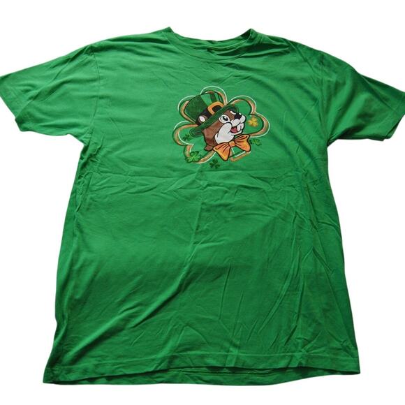 Buc-ees Green Short Sleeve Limited Edition Irish Shirt Medium - Picture 1 of 8